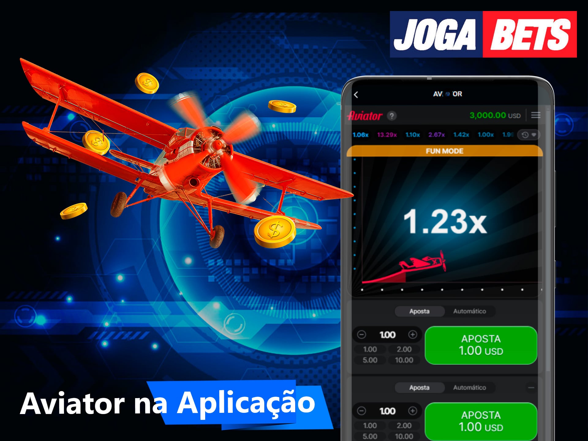 Jogar Aviator com a nossa aplicação móvel